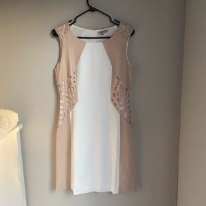 New w/out Tag- Beige and White Dress
